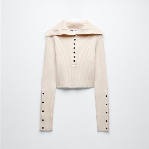 Zara Polo Collar Ribbed Sweater - Picture 16 of 16